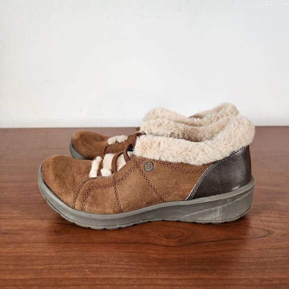 Bzees Golden Faux Fur Trim Slip On Casual Booties Comfort Women’s 6.5 M - Picture 1 of 11